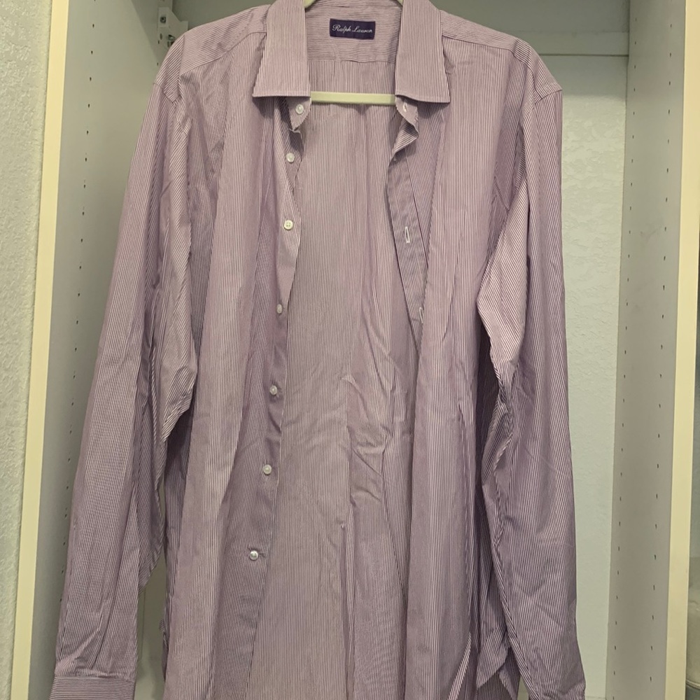 Ralph a Lauren Purple Label Dress shirt purple pinstripes